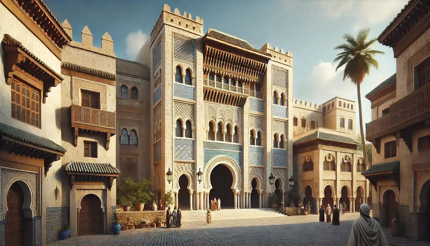 A realistic image of the Kasbah Museum of Mediterranean Cultures in Tangier, Morocco, focusing on capturing the authentic architectural