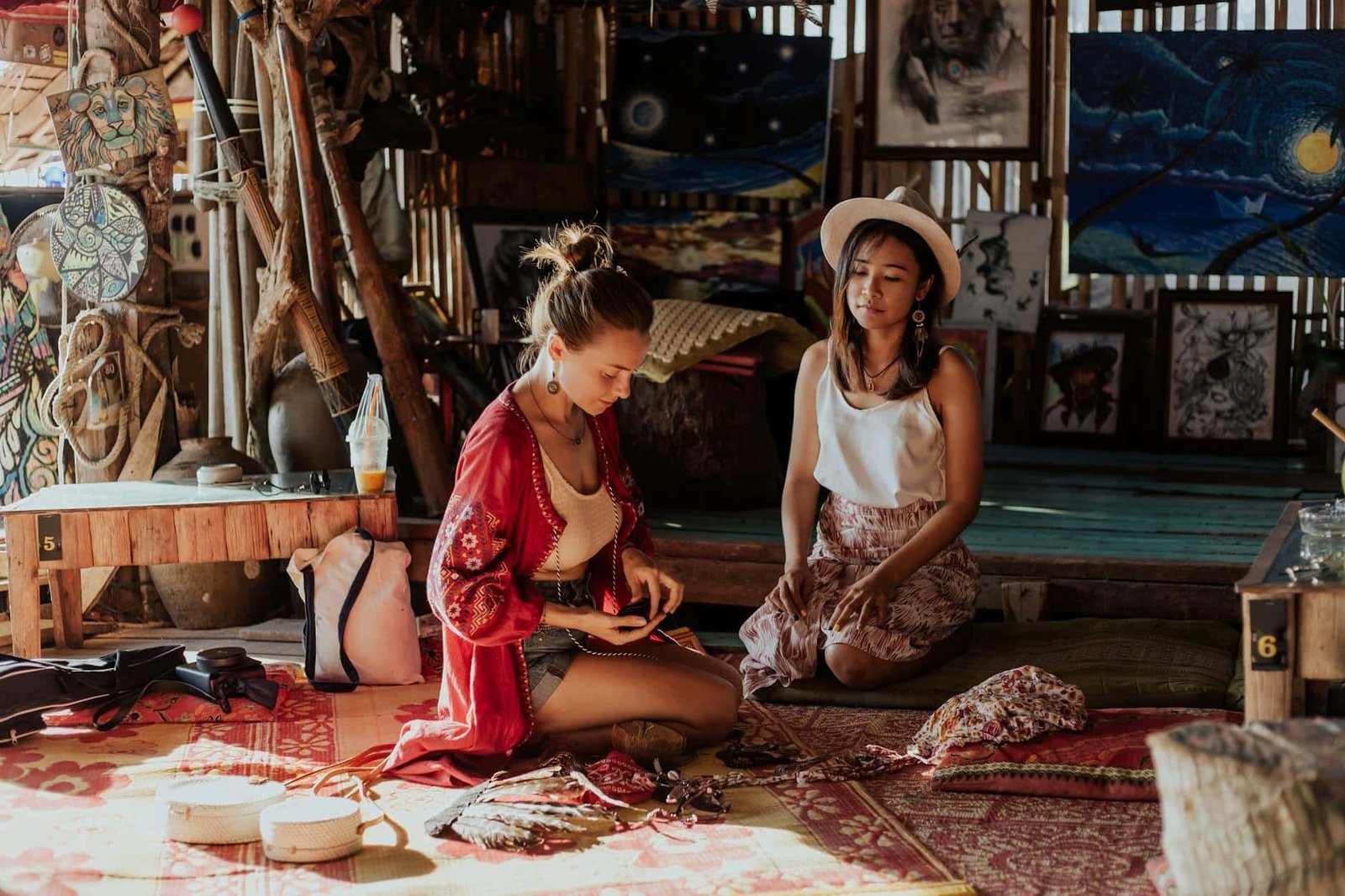 Two girls of Different Culture Sharing Cultural Experiences