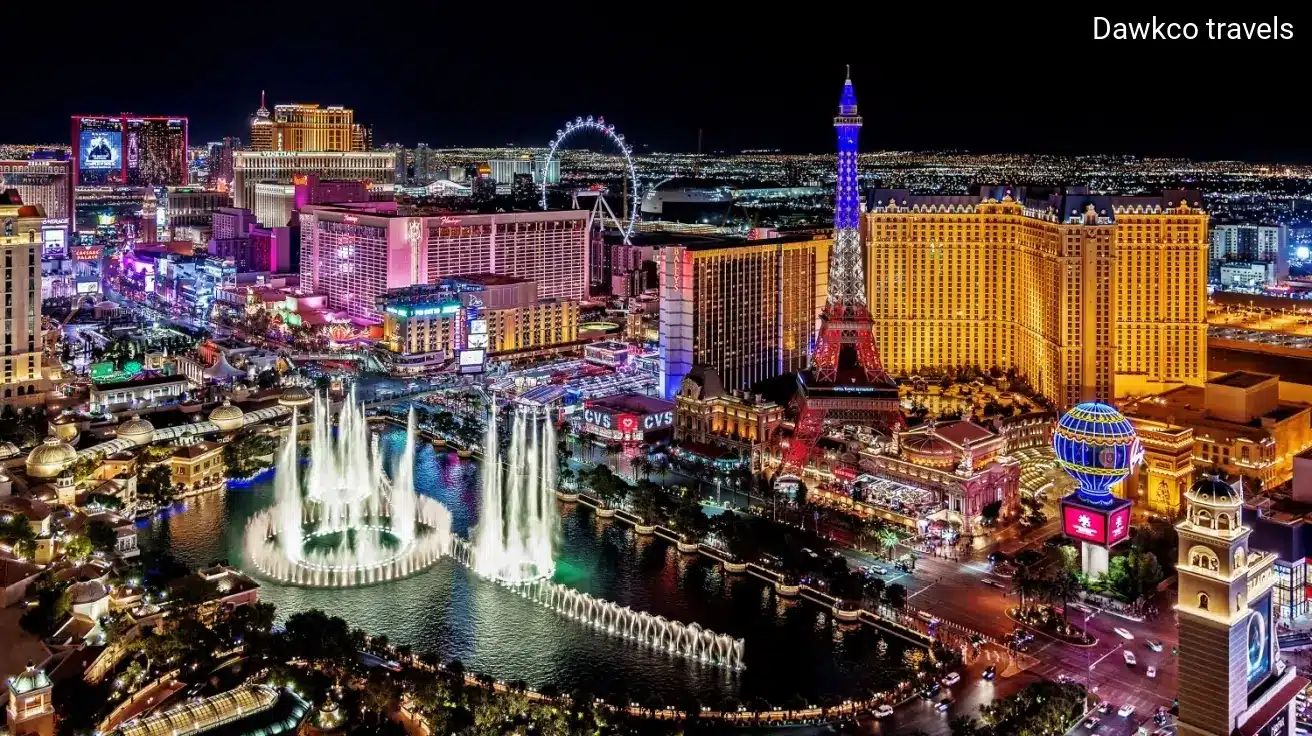 Las Vegas Areial view at Night 