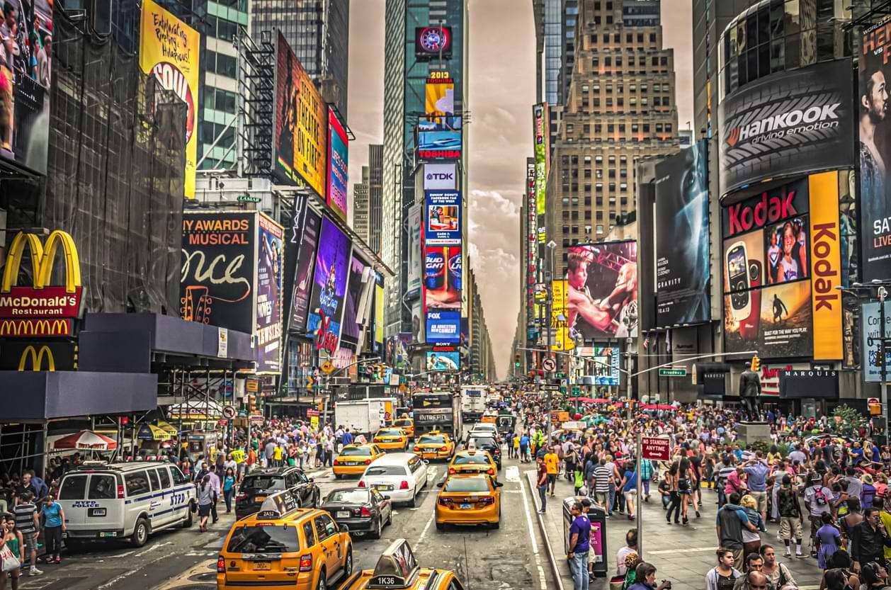 Times Square when 6 ft social distancing was a myth. Captured this while enjoying an open air bus ride in this magnificent and lively place.