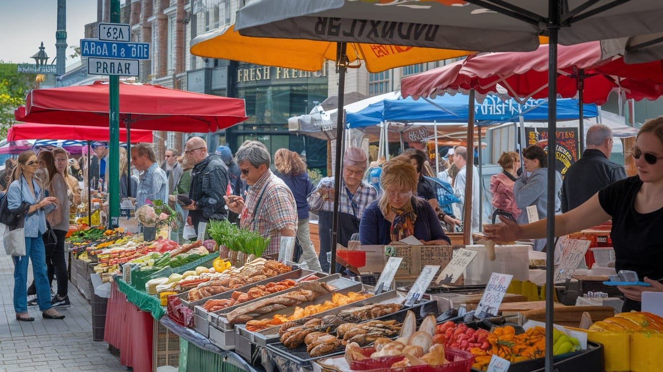 Culinary Experiences- few people Buying food items  from Shops on street