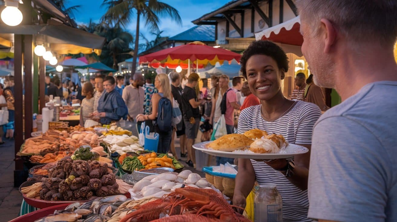 a woman holding a plate of food