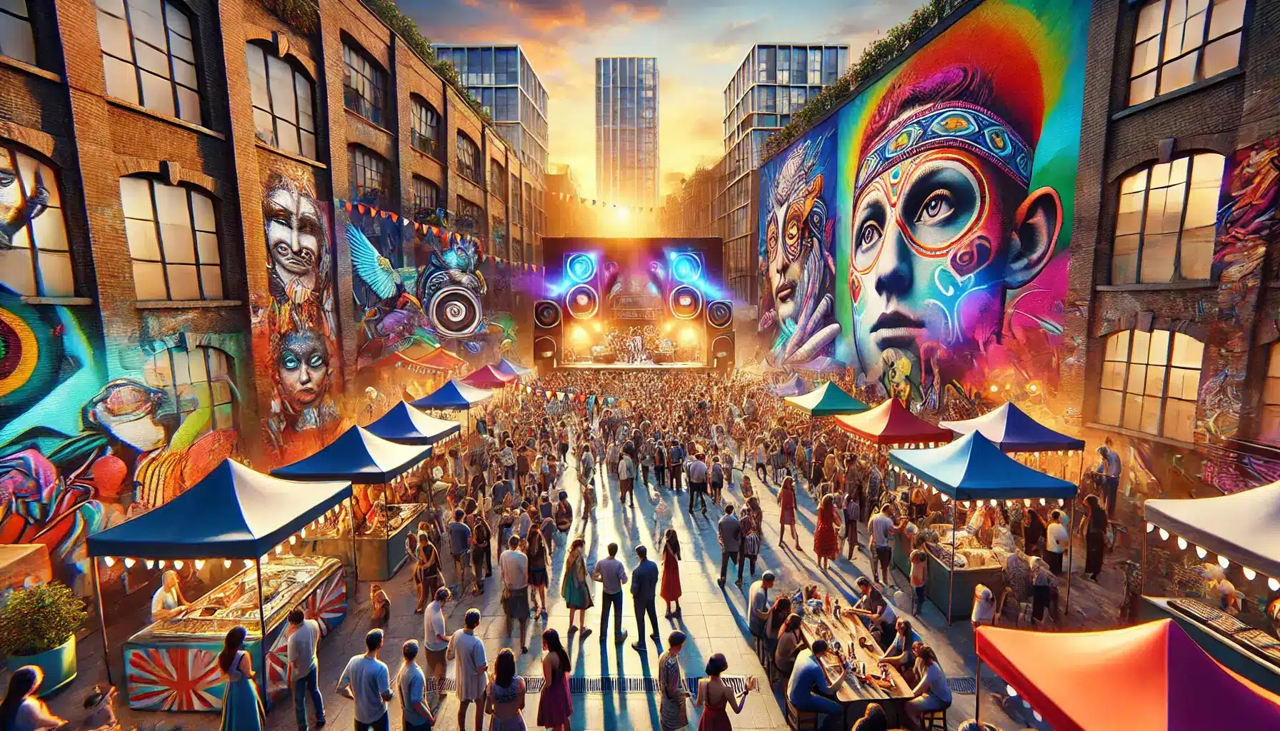  image capturing an even more vibrant atmosphere of an arts and culture festival in an urban setting