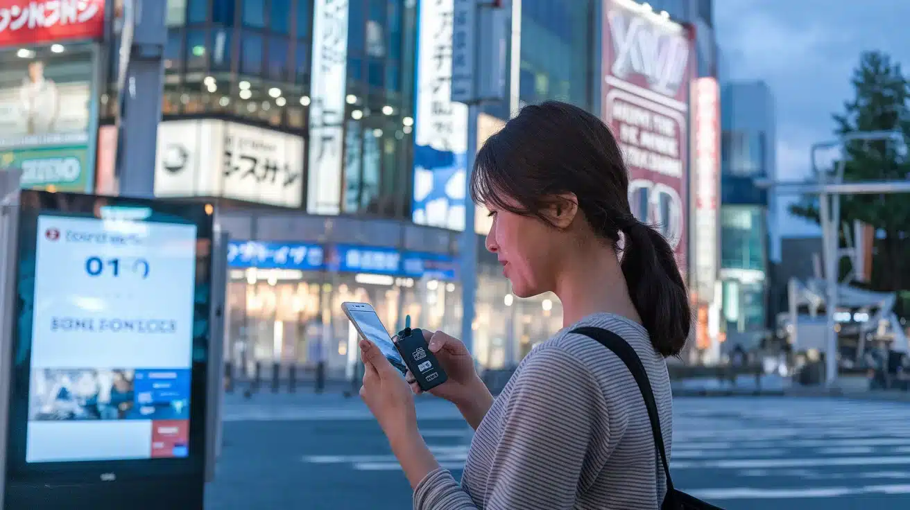 a woman looking at a cell phone